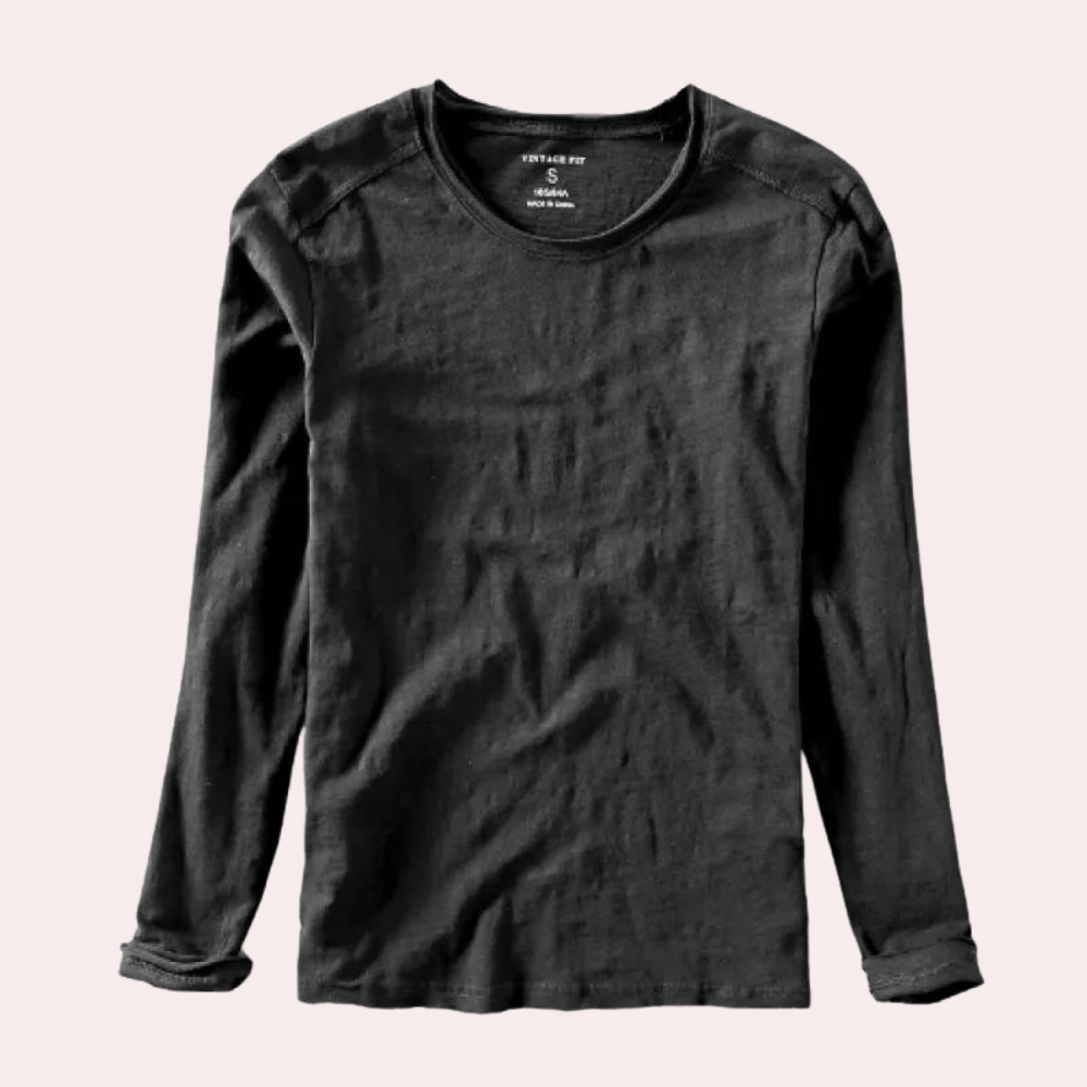 Herren Langarm T-Shirt V-Ausschnitt Modern