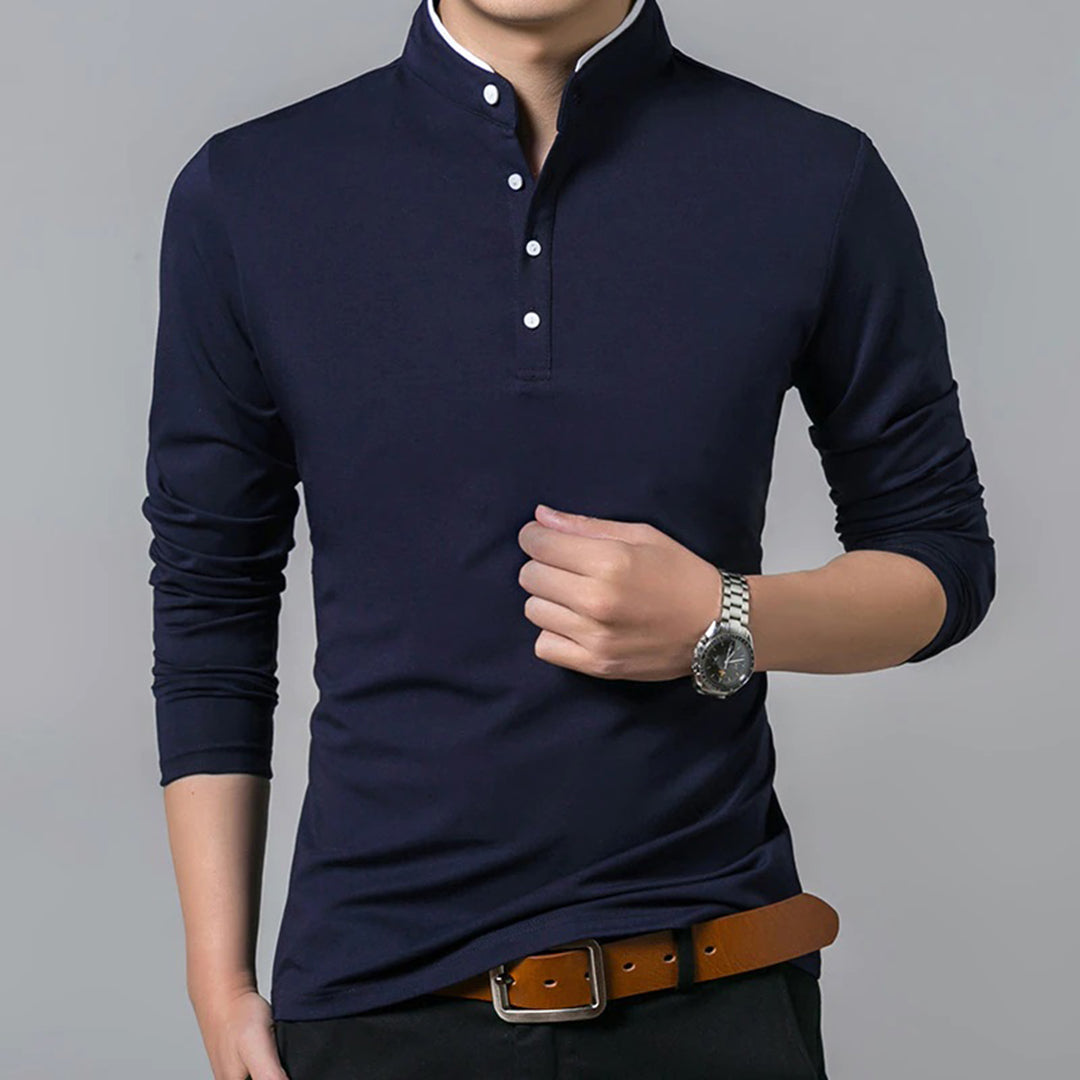 Herren Poloshirt Slim Fit Knopfleiste