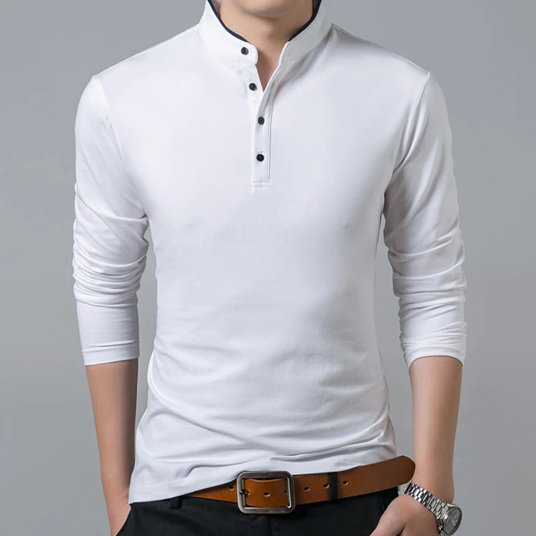 Herren Poloshirt Slim Fit Knopfleiste