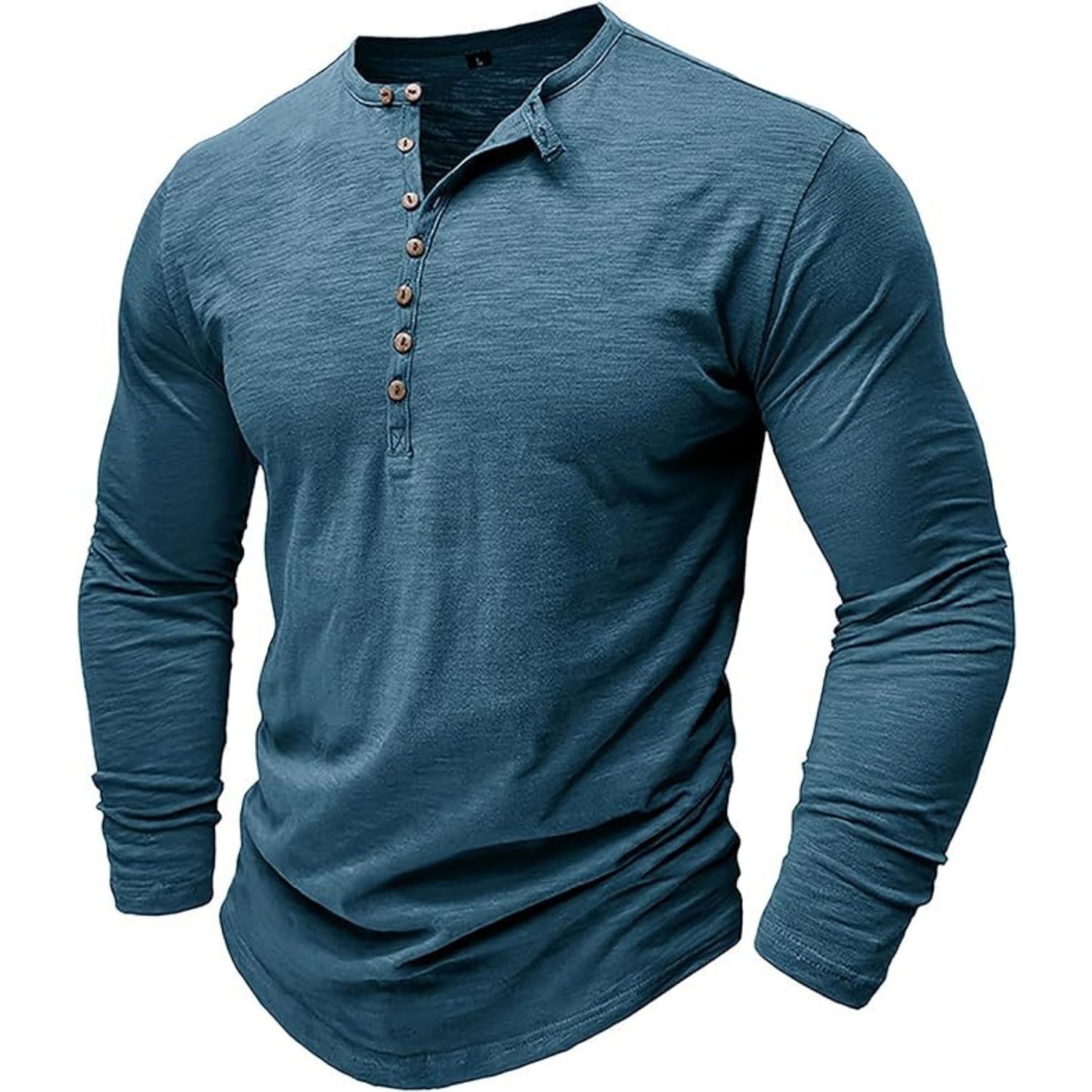 Herren T-Shirt Langarm Elegant Henley Style