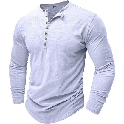 Herren T-Shirt Langarm Elegant Henley Style