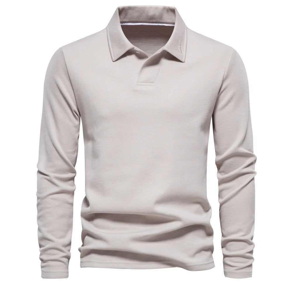 Herren Poloshirt Elegantes Design Langarm
