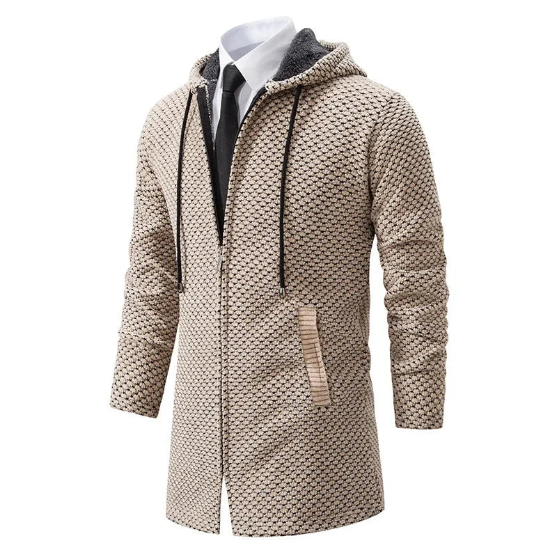 Herren Strickjacke Kapuzenjacke Lang