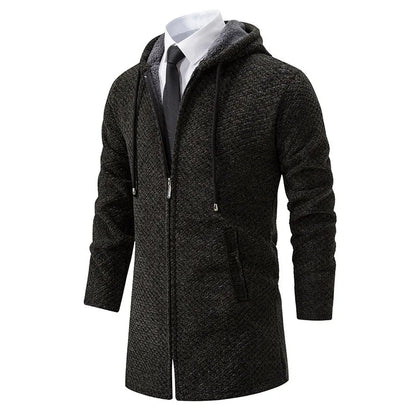Herren Strickjacke Kapuzenjacke Lang