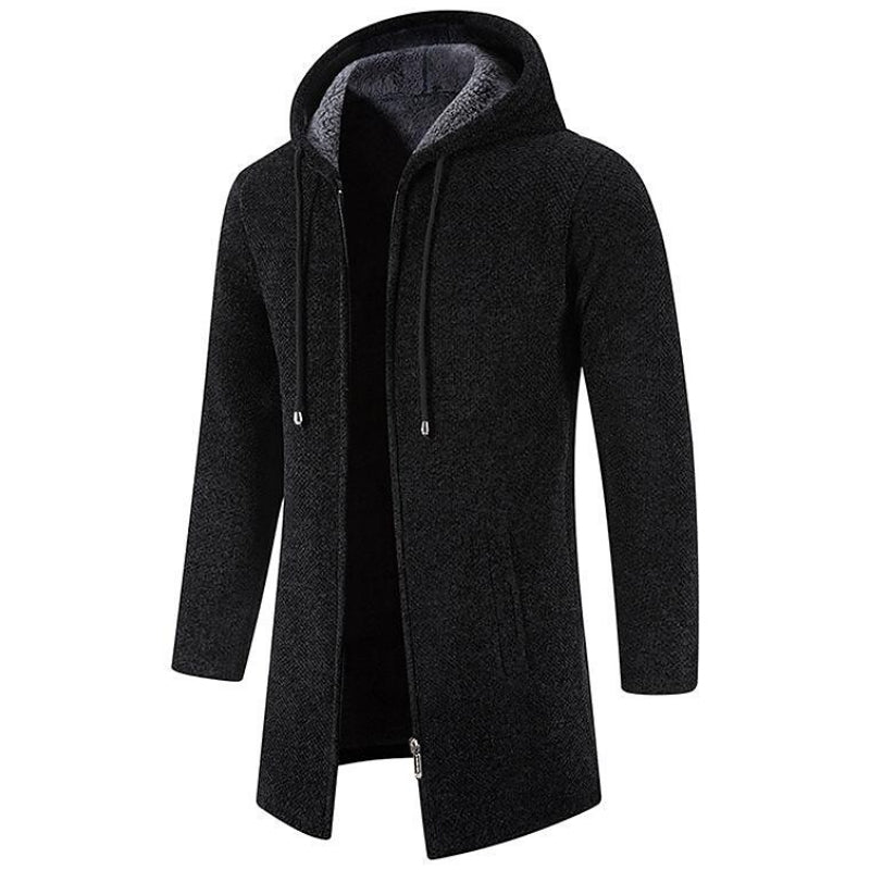 Herren Strickjacke Kapuzenjacke Lang - IdealeKleiden
