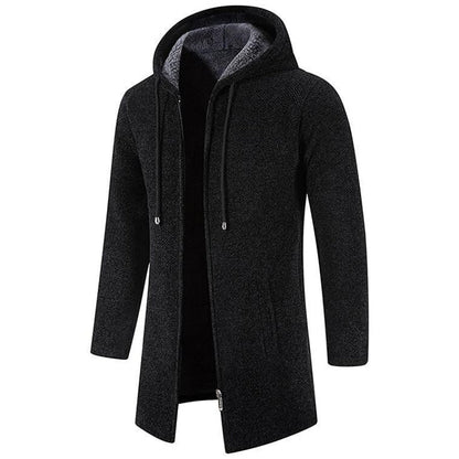 Herren Strickjacke Kapuzenjacke Lang - IdealeKleiden