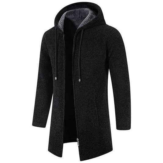Herren Strickjacke Kapuzenjacke Lang - IdealeKleiden