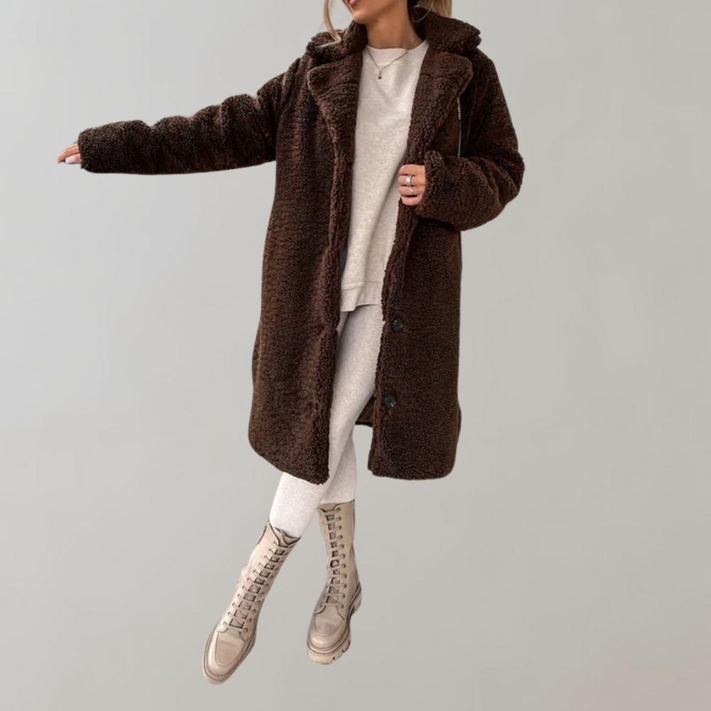 Teddyjacke Damen Weiß Warm Modern