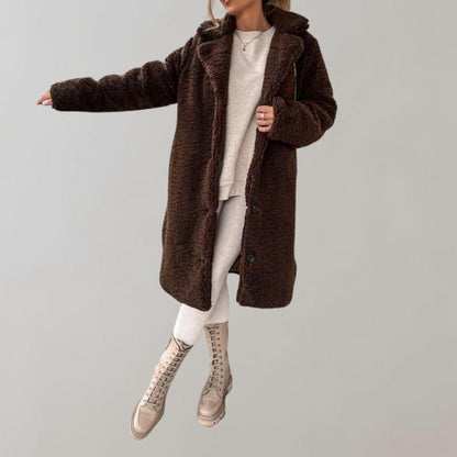 Teddyjacke Damen Weiß Warm Modern
