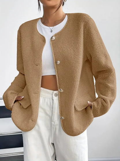 Damen Cardigan Rundhals Elegantes Design