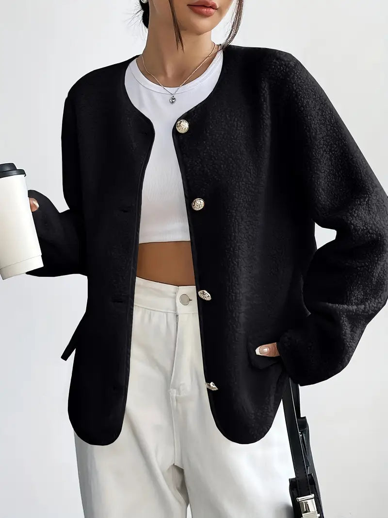 Damen Cardigan Rundhals Elegantes Design