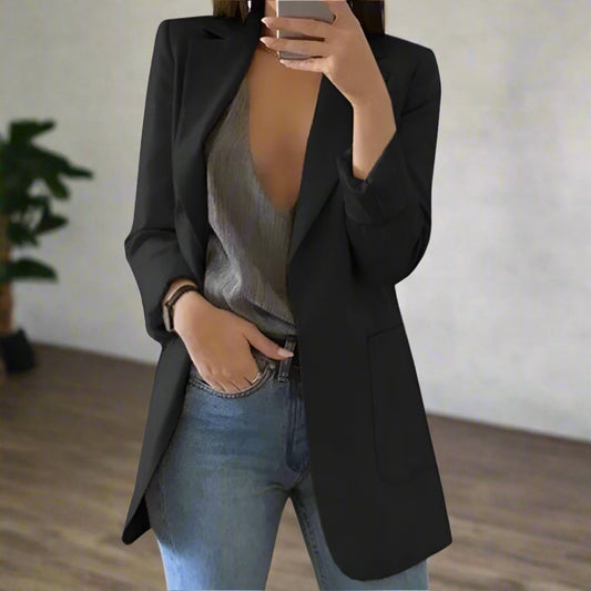 Eleganter Blazer Slim Fit Einreiher Klassisch - IdealeKleiden