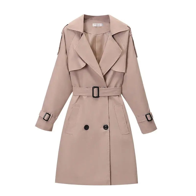 Stylischer Damen Trenchcoat Elegant Riemchen