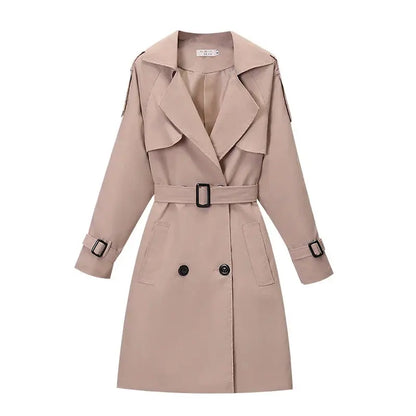 Stylischer Damen Trenchcoat Elegant Riemchen