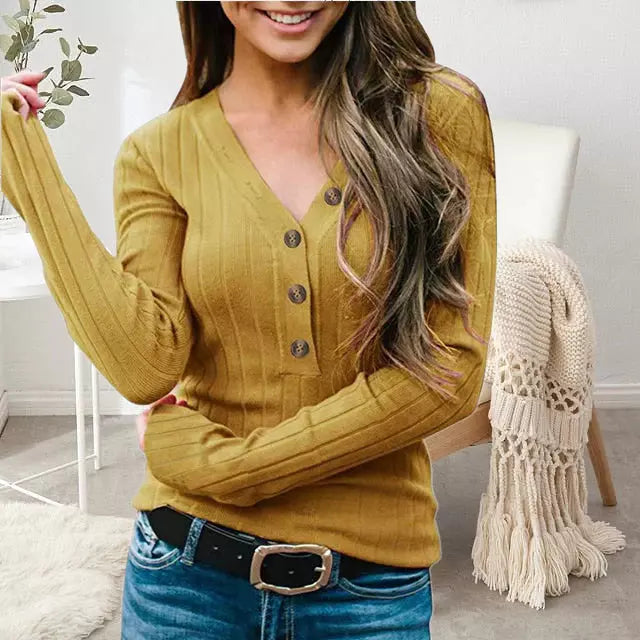 Damen Pullover Einfarbig Bequem - IdealeKleiden