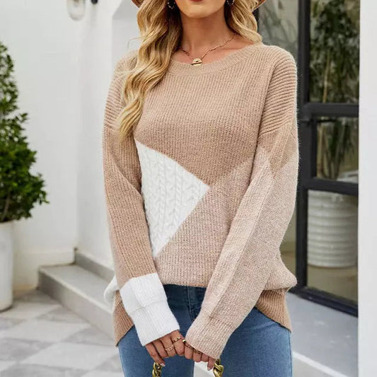 Strickpullover Damen Modern Winterlich Elegent - IdealeKleiden