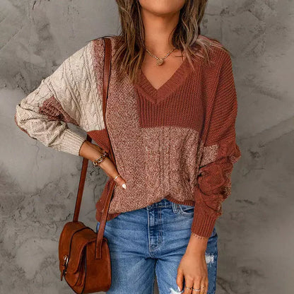 Bunt Strickpullover Patchwork Design - IdealeKleiden