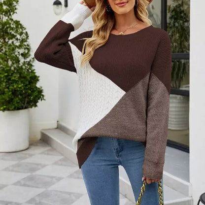 Bunt Strickpullover Patchwork Design