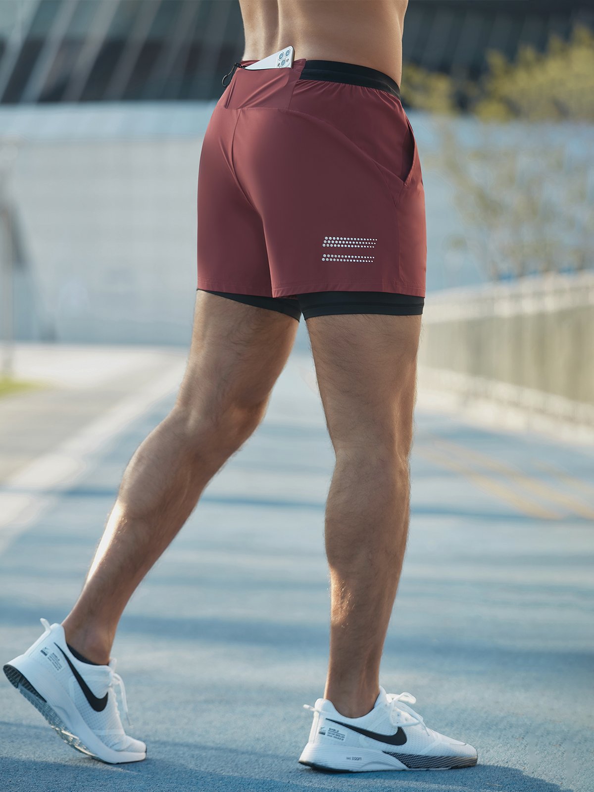Laufshorts Herren 2-in-1 Schnelltrocknend Sport