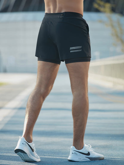 Laufshorts Herren 2-in-1 Schnelltrocknend Sport