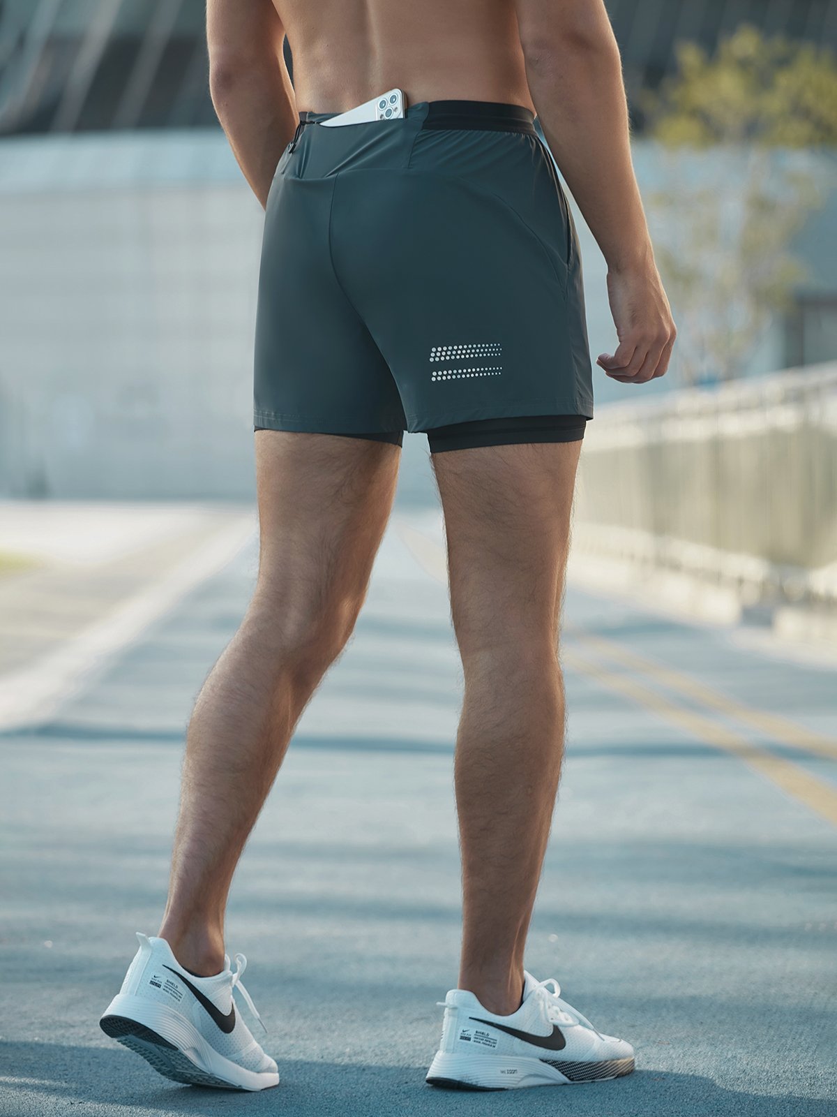 Laufshorts Herren 2-in-1 Schnelltrocknend Sport
