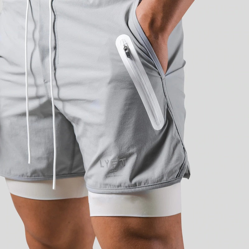 Herren Laufshorts 2-in-1 Sport Shorts Mit Taschen