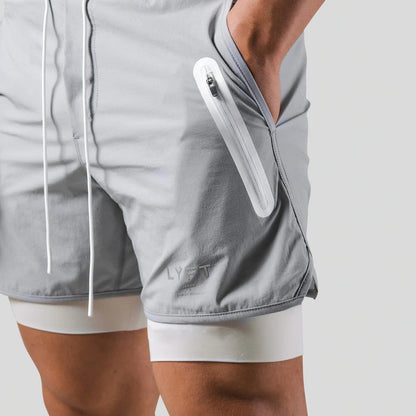 Herren Laufshorts 2-in-1 Sport Shorts Mit Taschen