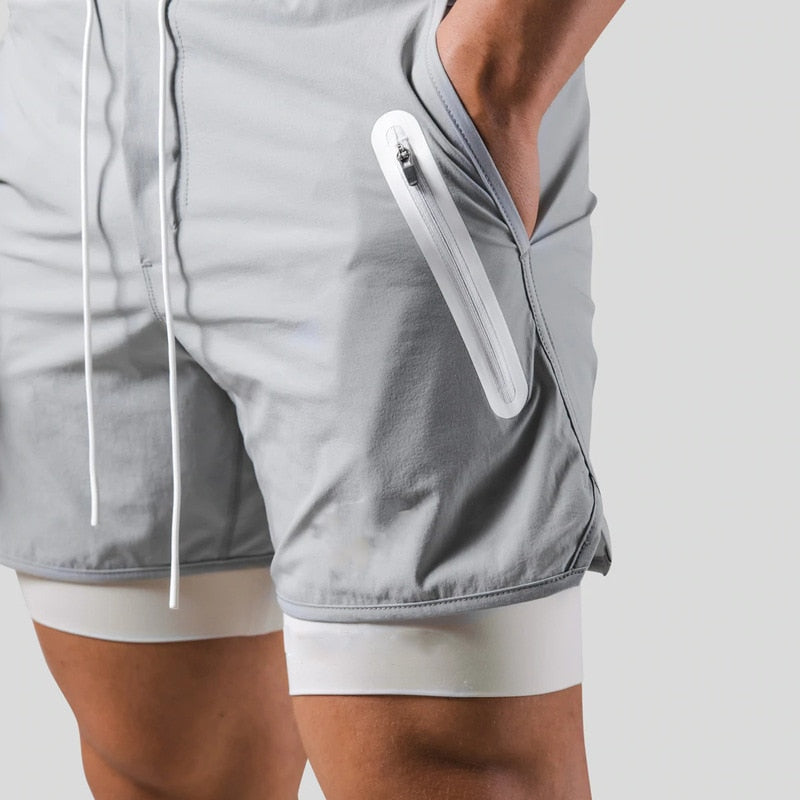 Herren Laufshorts 2-in-1 Sport Shorts Mit Taschen