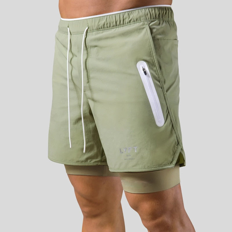 Herren Laufshorts 2-in-1 Sport Shorts Mit Taschen