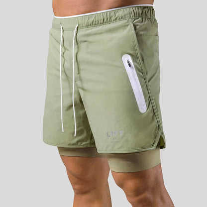 Herren Laufshorts 2-in-1 Sport Shorts Mit Taschen