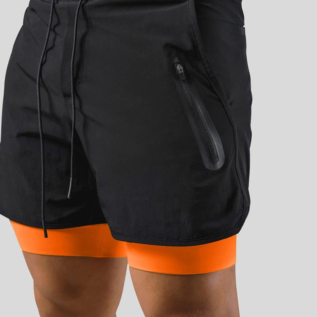 Herren Laufshorts 2-in-1 Sport Shorts Mit Taschen