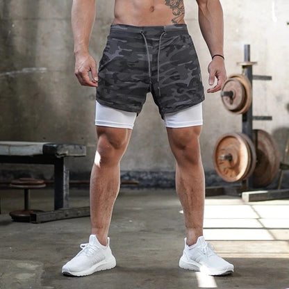 Lauf- und Fitnessshorts für Männer, Schnell Trocknend, 2-in-1-Design