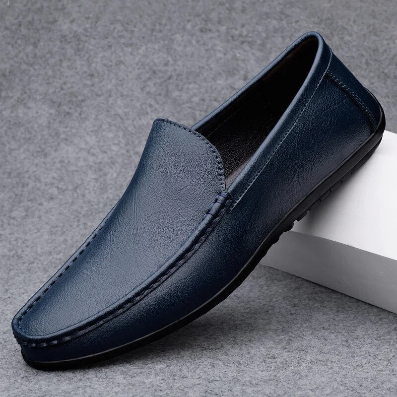 Leder Mokassin Slipper Bequem Herren