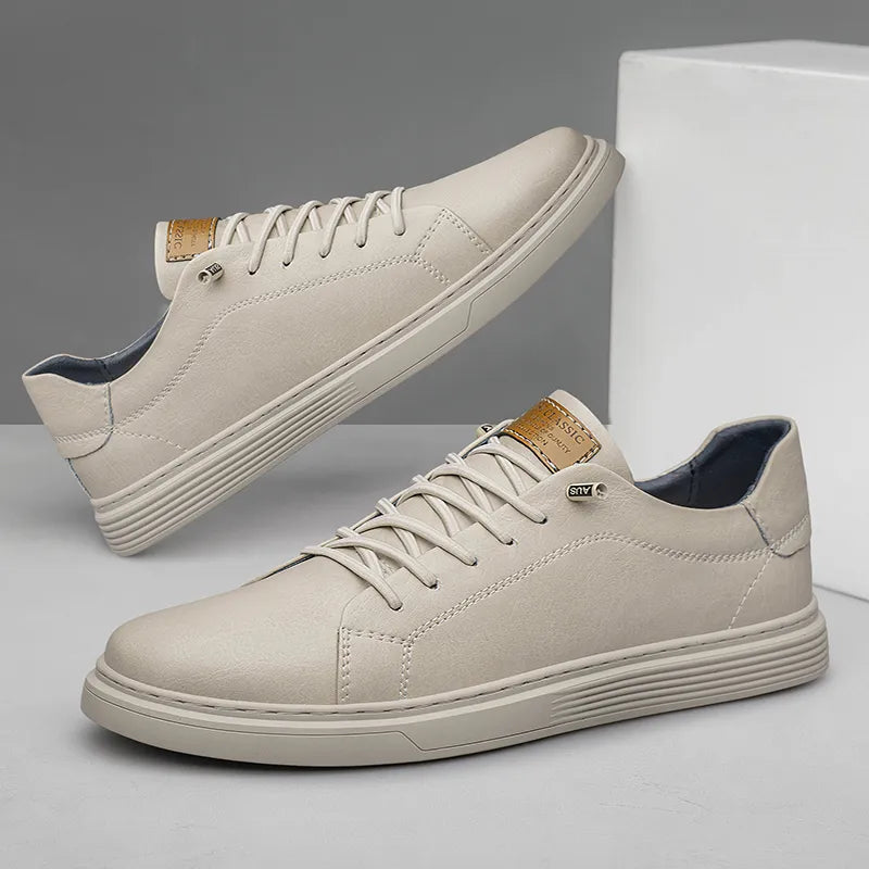 Leder Sneaker Bequem Laufschuhe Herren - IdealeKleiden
