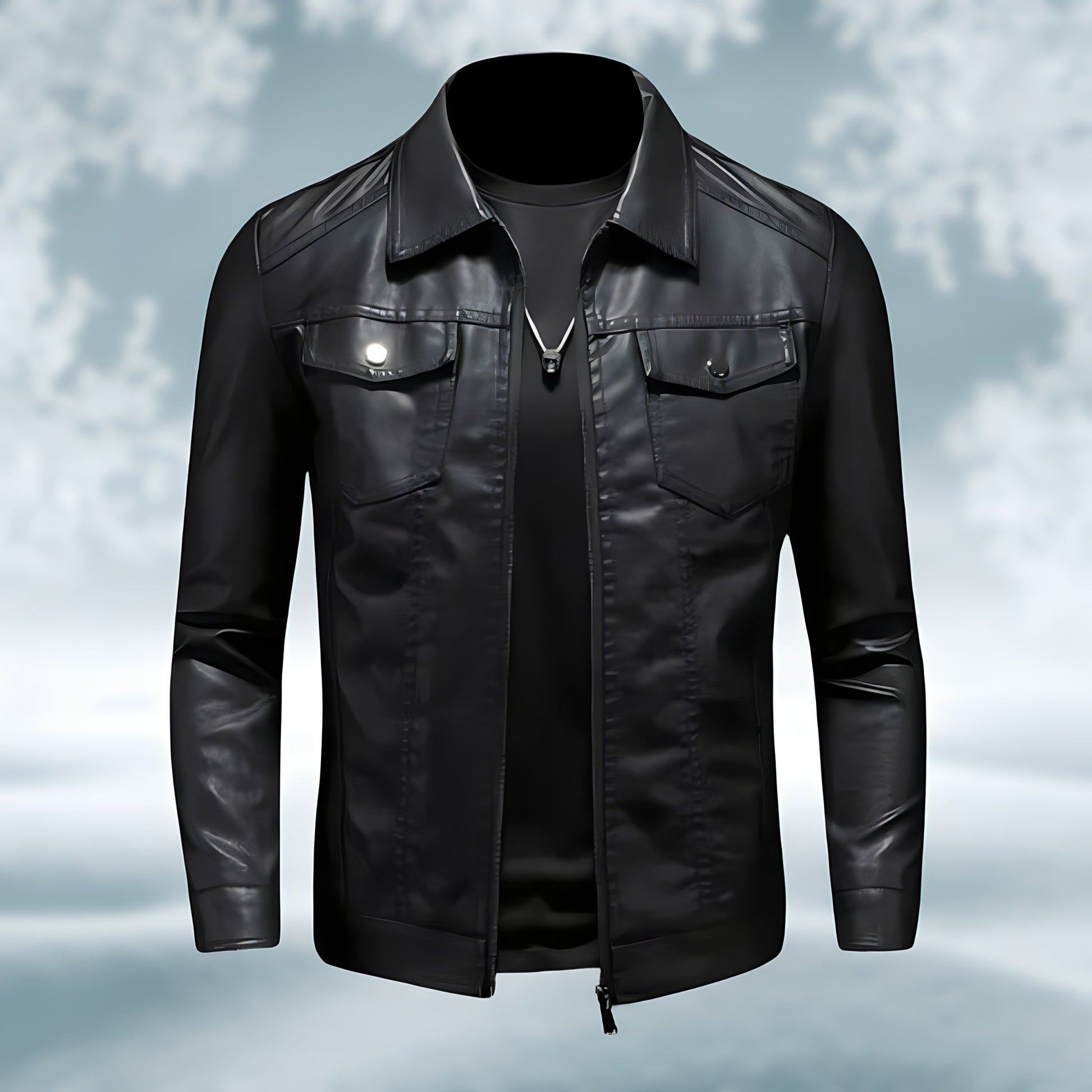 Lederjacke Herren Slim Fit Stretch - IdealeKleiden