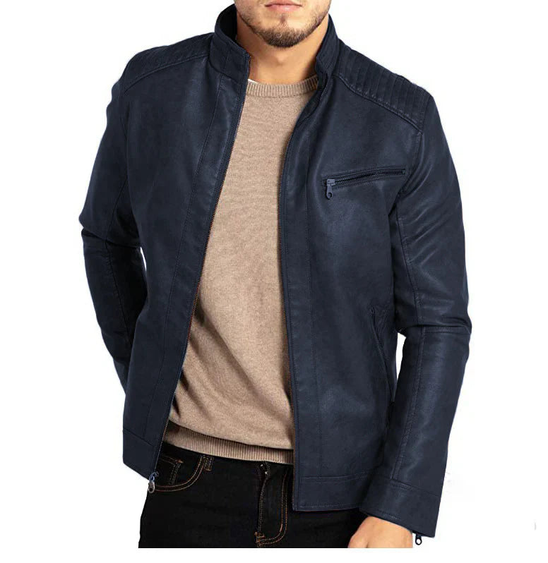 Leder-Bikerjacke Herren - Robust Winddicht
