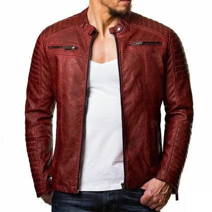 Leder-Bikerjacke Herren - Robust Winddicht