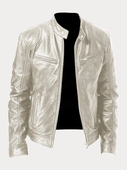Herren Lederjacke Biker Style Regular Fit