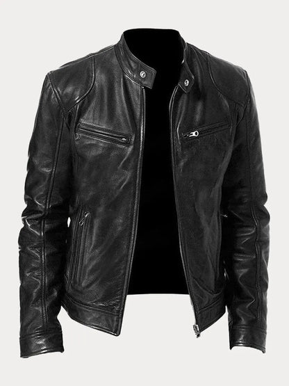 Herren Lederjacke Biker Style Regular Fit