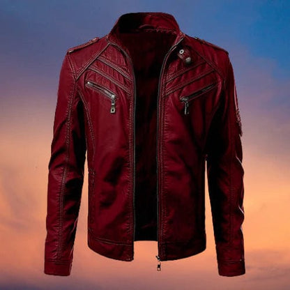 Elegante Lederjacke Herren Biker Style