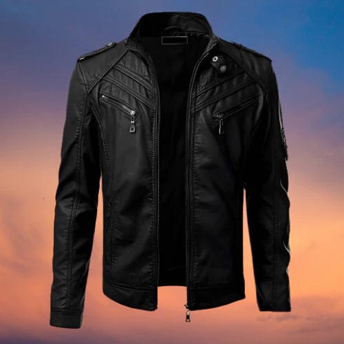 Elegante Lederjacke Herren Biker Style