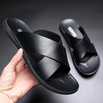 Leder Slipper Sommer Schuhe