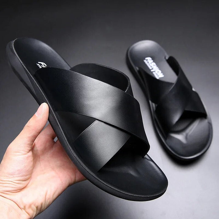 Leder Slipper Sommer Schuhe