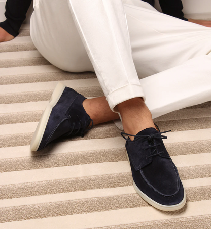 Herren Lederschuhe Rutschfest Schnürlos - IdealeKleiden