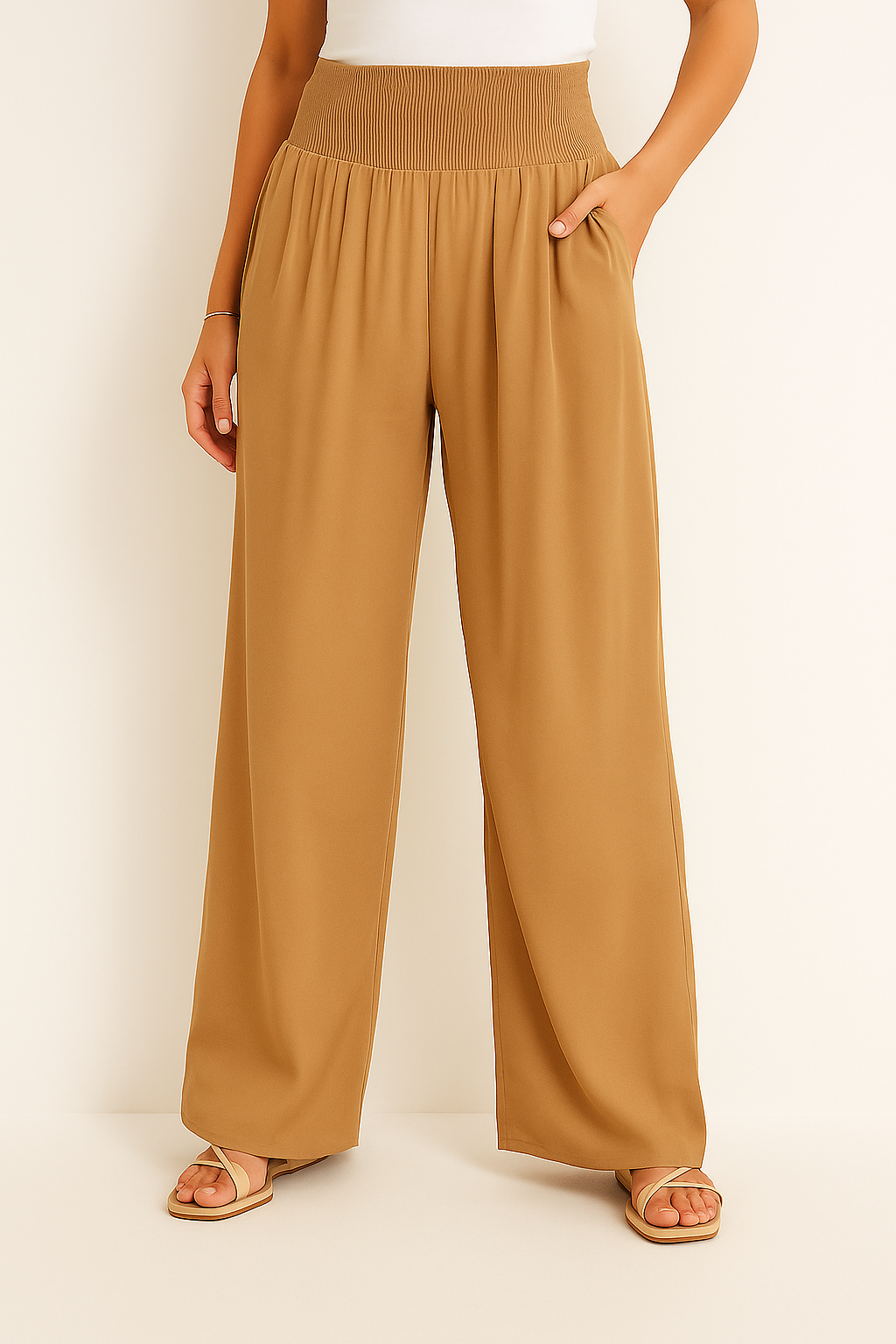 Sommerhose Damen Hochtailliert Stretch