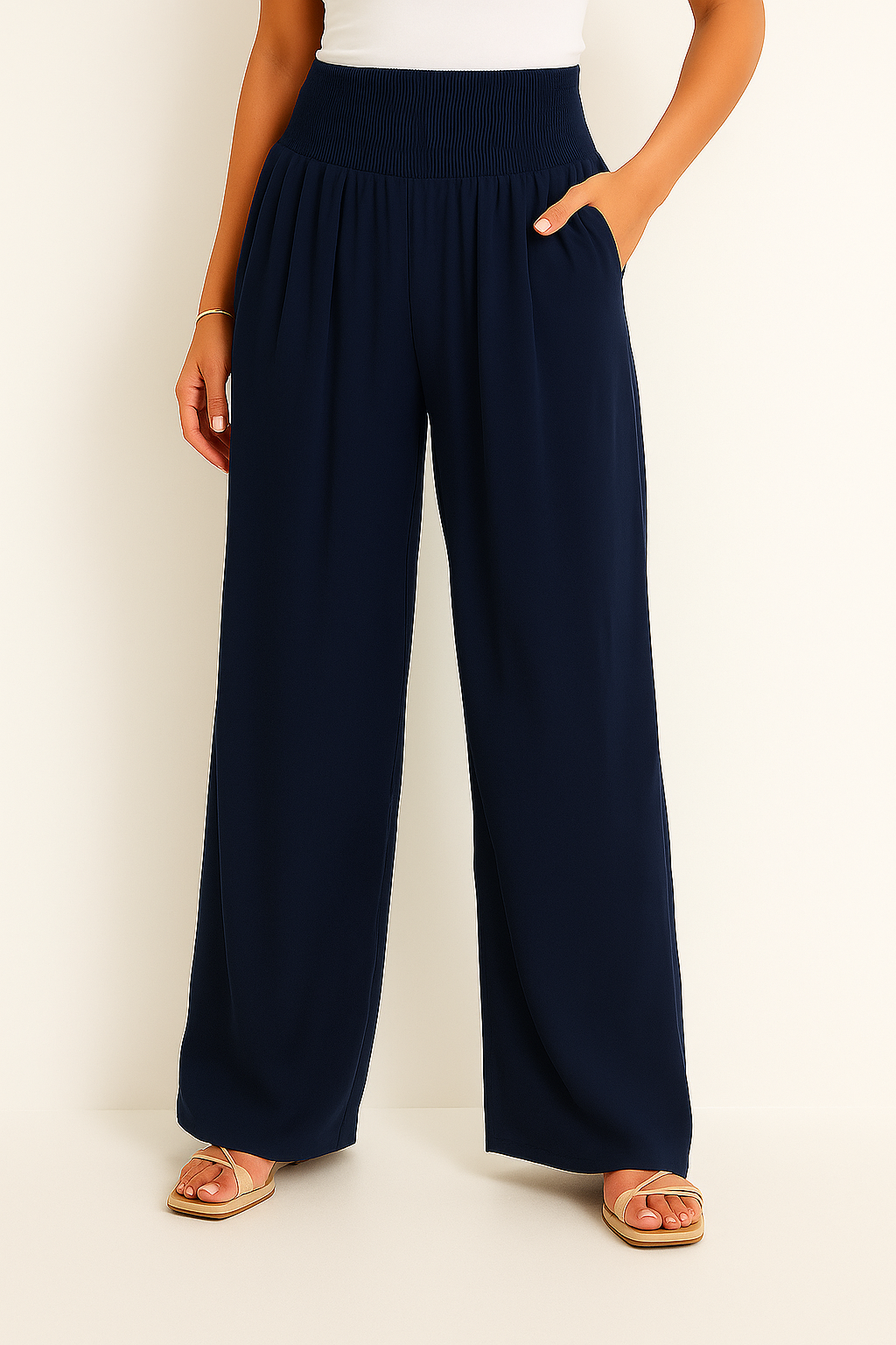 Sommerhose Damen Hochtailliert Stretch