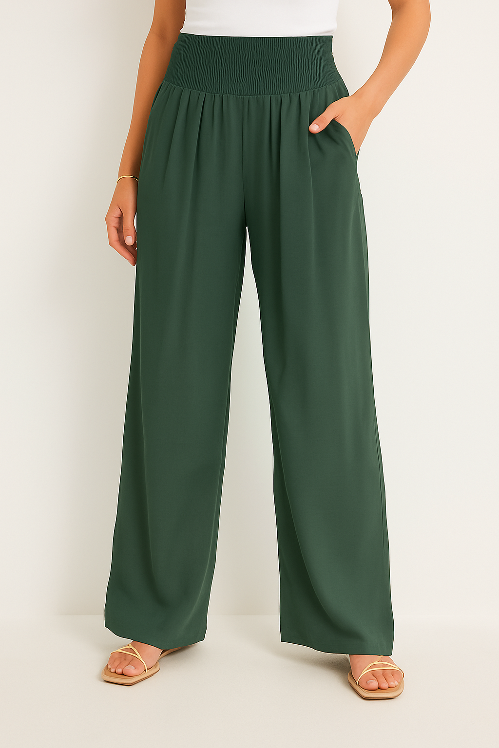 Sommerhose Damen Hochtailliert Stretch