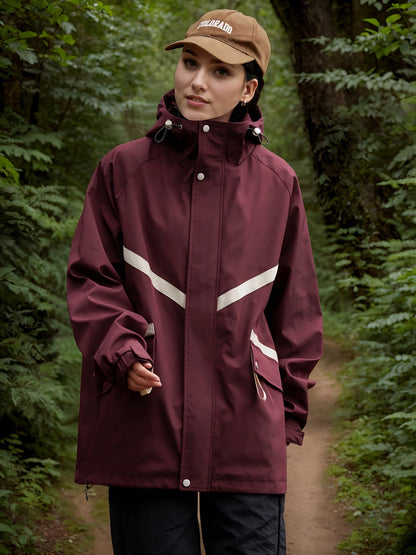 Wasserdichte Damenjacke mit Kapuze Regenjacke