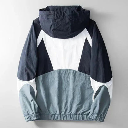 Stylische Windjacke Männer Farbblock Design - IdealeKleiden