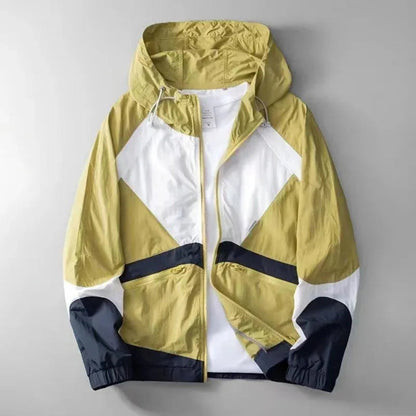 Stylische Windjacke Männer Farbblock Design